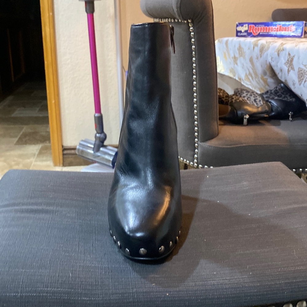 black leather boots
